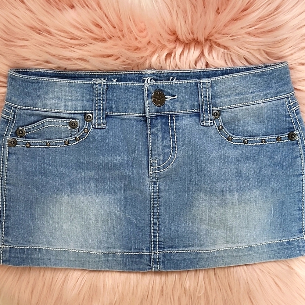 PRE-LOVED URBAN HERITAGE Y2K DENIM MICRO-MINI SKIRT-1